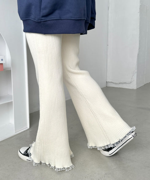 フリルレースリブニットパンツ | CL2244072 | アイボリー