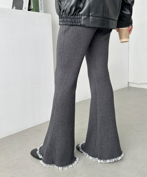 フリルレースリブニットパンツ | CL2244072 | グレー