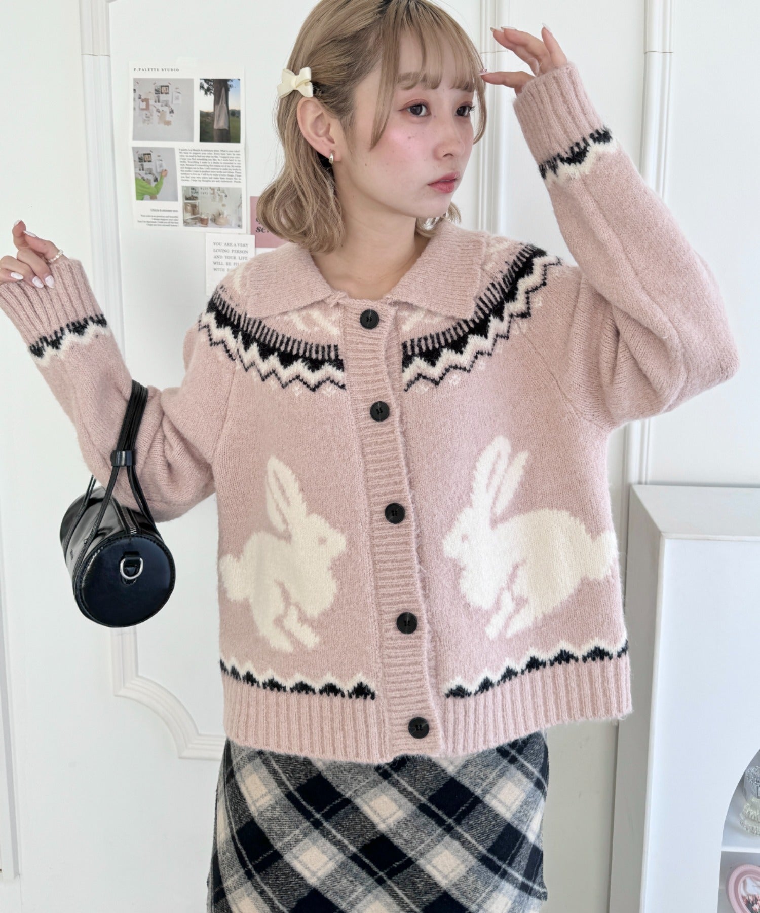 ウサギカウチンニットカーディガン | LO2244163 | ピンク – Outfitter lab