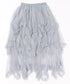 イレギュラーヘムボリュームフリルチュールスカート | NU2255022 | グレー