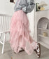 イレギュラーヘムボリュームフリルチュールスカート | NU2255022 | ライトピンク