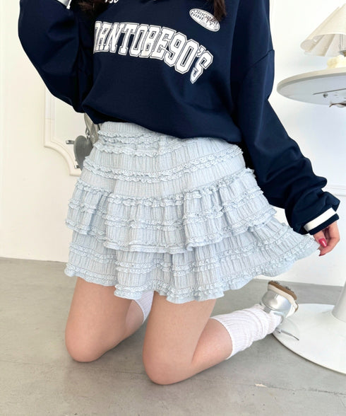 【5色展開】ホイップレースフリルミニスカパン | LO2255028 | ライトブルー