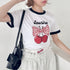チェリーリボン半袖リンガーTシャツ | SL2252019 | ブラック