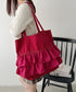 【A4サイズ対応】2wayフリルトートバッグ | CL1251020 | ワインレッド