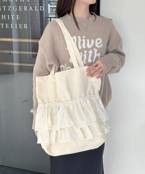 【A4サイズ対応】フリルトートバッグ | CL1251020 | アイボリー