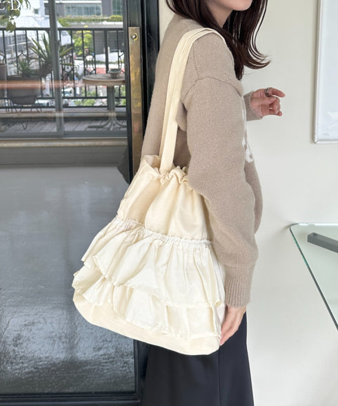 【A4サイズ対応】フリルトートバッグ | CL1251020 | アイボリー
