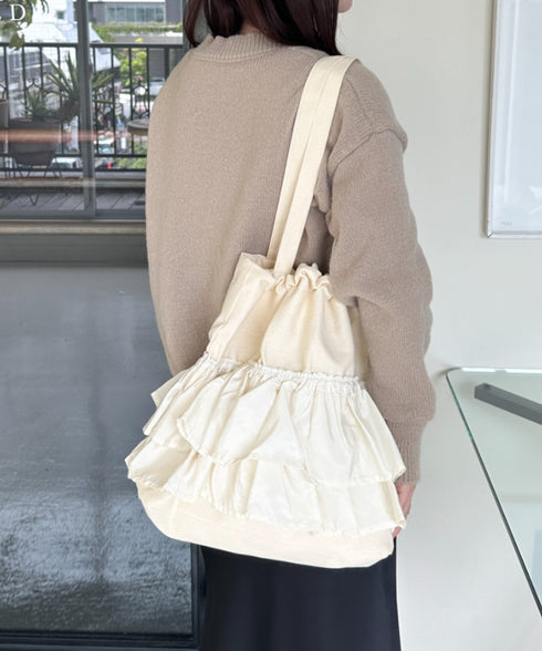 【A4サイズ対応】フリルトートバッグ | CL1251020 | アイボリー
