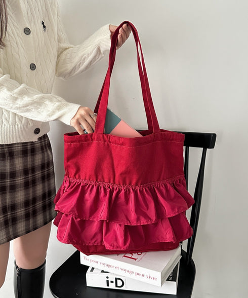 【A4サイズ対応】2wayフリルトートバッグ | CL1251020 | ワインレッド