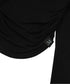 MUCENT(ムセント)/Uネック 裾ラウンド サイドシャーリング カットソー/Four Seasons See-through Signature Logo Yu-neck Shirring Tee | AT2251002 | ブラック