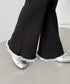裾レースリブパンツ | NU2255076 | ブラック