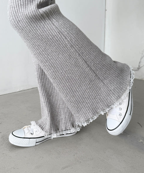 裾レースリブパンツ | NU2255076 | グレー