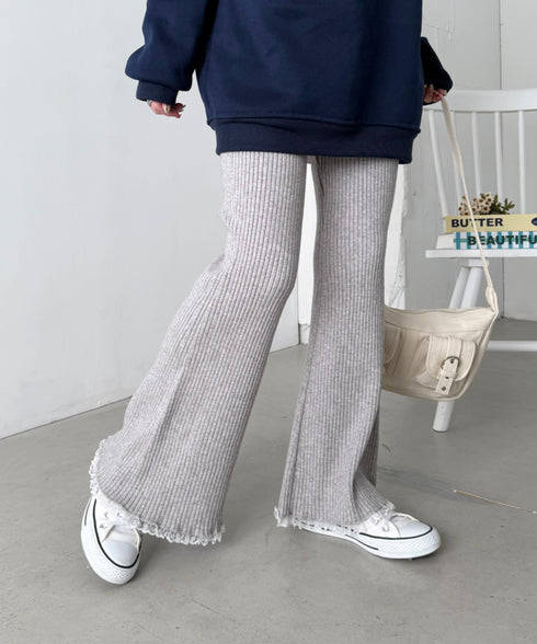 裾レースリブパンツ | NU2255076 | グレー
