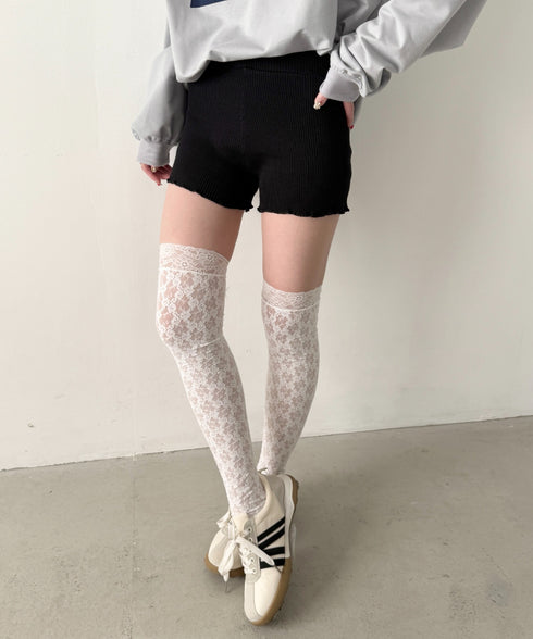 フリルリブニットショートパンツ | NU2255077 | ブラック
