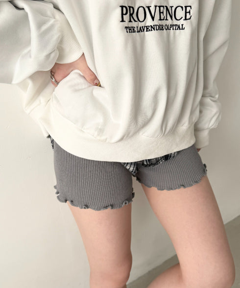 フリルリブニットショートパンツ | NU2255077 | グレー