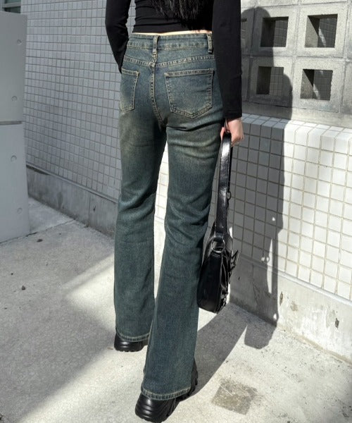 華奢見えフレアデニムパンツ | MD2251061 | ブルー