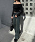 華奢見えフレアデニムパンツ | MD2251061 | ブルー