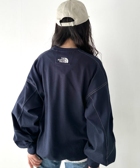 THE NORTH FACE(ザ・ノースフェイス)/ワンポイント ボックスロゴ刺繍 オーバーサイズ スウェット/MINI BOX STITCH SWEATSHIRTS | IM2251045 | ダークネイビー