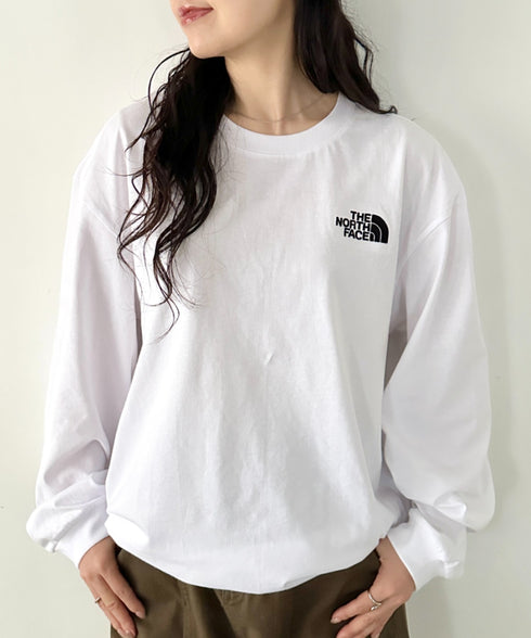 THE NORTH FACE(ザ・ノースフェイス)/ワンポイント ロゴ刺繍 ステッチ 切り替え 長袖 ロンT/ESSENTIAL L/S R/TEE | IM2251049 | ホワイト系その他