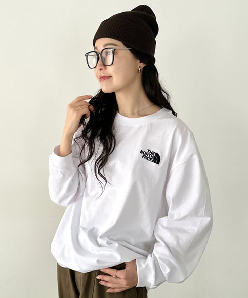 THE NORTH FACE(ザ・ノースフェイス)/ワンポイント ロゴ刺繍 ステッチ 切り替え 長袖 ロンT/ESSENTIAL L/S R/TEE | IM2251049 | ホワイト系その他