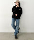 THE NORTH FACE(ザ・ノースフェイス)/ワンポイント ロゴ刺繍 ステッチ 切り替え 長袖 ロンT/ESSENTIAL L/S R/TEE | IM2251049 | ブラック系その他