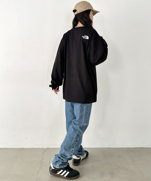 THE NORTH FACE(ザ・ノースフェイス)/ワンポイント ロゴ刺繍 ステッチ 切り替え 長袖 ロンT/ESSENTIAL L/S R/TEE | IM2251049 | ブラック系その他