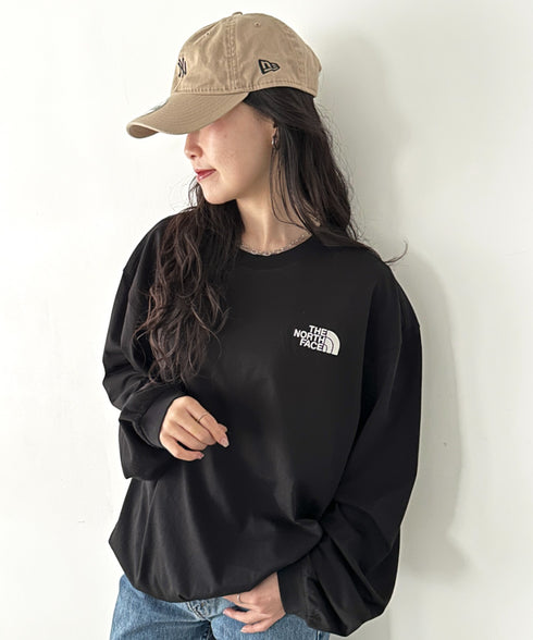 THE NORTH FACE(ザ・ノースフェイス)/ワンポイント ロゴ刺繍 ステッチ 切り替え 長袖 ロンT/ESSENTIAL L/S R/TEE | IM2251049 | ブラック系その他