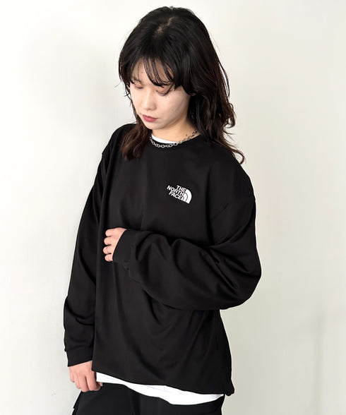 THE NORTH FACE(ザ・ノースフェイス)/ワンポイント ロゴ刺繍 ステッチ 切り替え 長袖 ロンT/ESSENTIAL L/S R/TEE | IM2251049 | ブラック系その他