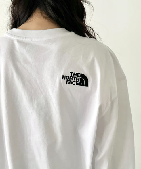 THE NORTH FACE(ザ・ノースフェイス)/ワンポイント ロゴ刺繍 ステッチ 切り替え 長袖 ロンT/ESSENTIAL L/S R/TEE | IM2251049 | ホワイト系その他