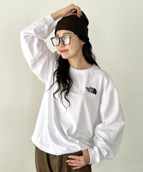 THE NORTH FACE(ザ・ノースフェイス)/ワンポイント ロゴ刺繍 ステッチ 切り替え 長袖 ロンT/ESSENTIAL L/S R/TEE | IM2251049 | ホワイト系その他