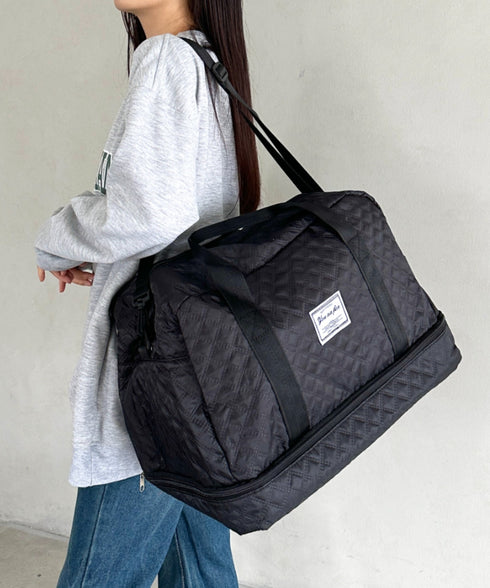 軽量キルティングトラベルバッグ ボストンバッグ | MD1255022 | ブラック