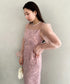 【お気に入り10000越え♪】ラウンドネックシアーロングワンピース ドレス 結婚式お呼ばれオケージョンパーティー | MD2251080 | ピンク