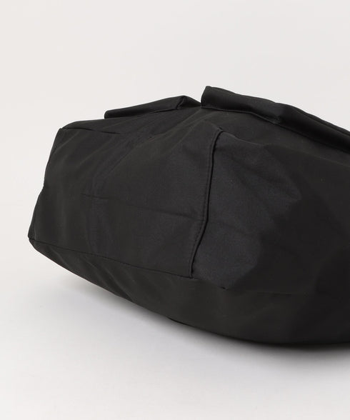 【A4収納可／詳細動画付き】大容量 軽量 多収納トートバッグ ナイロン巾着バッグ | WR1255011 | ブラック