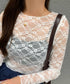 フラワーレースシアーロングTシャツ | WOMEN | EV2251002 | ホワイト