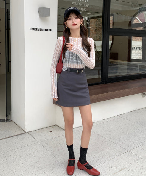 フラワーレースクロップロングTシャツ | EV2251003 | ホワイト