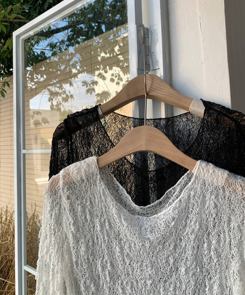 フローラルメッシュレースロングTシャツ | EV2251007 | ホワイト