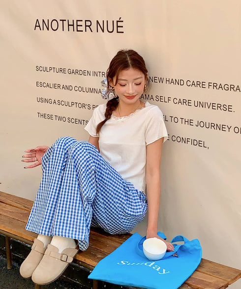 レーストリムリブショートTシャツ | EV2252005 | ホワイト