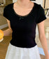 レーストリムサマーニットTシャツ | EV2252006 | ブラック