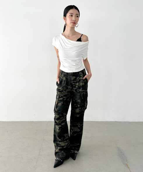 迷彩柄ミリタリーカーゴパンツ | BA2255008 | カーキ