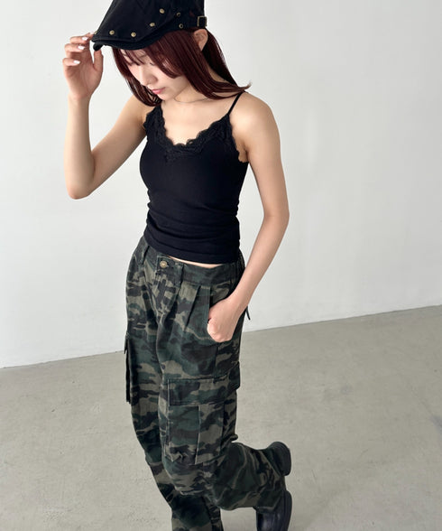 迷彩柄ミリタリーカーゴパンツ | BA2255008 | カーキ