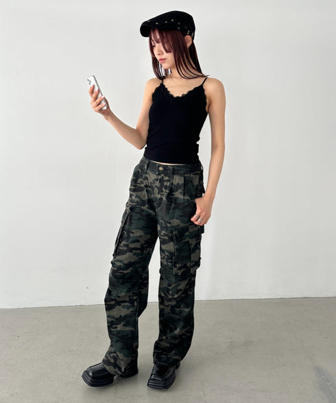 迷彩柄ミリタリーカーゴパンツ | BA2255008 | カーキ