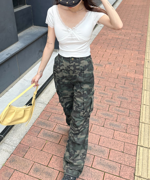 迷彩柄ミリタリーカーゴパンツ | BA2255008 | カーキ