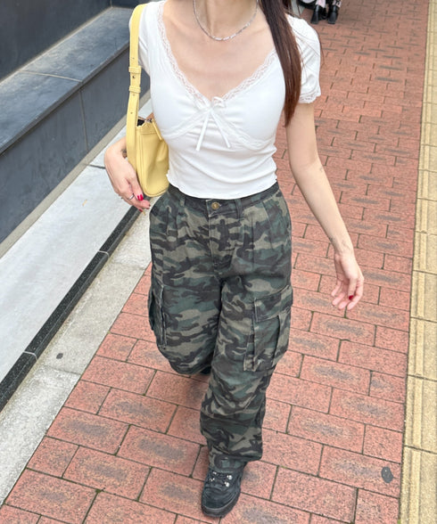 迷彩柄ミリタリーカーゴパンツ | BA2255008 | カーキ