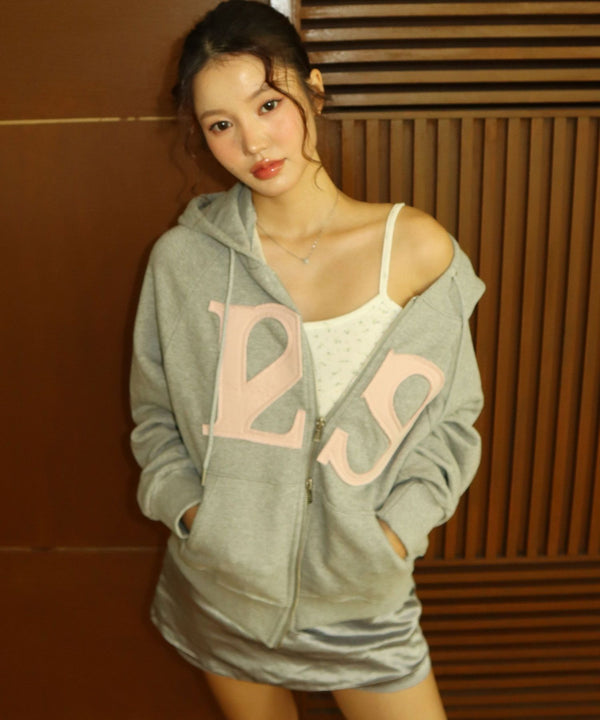 ILLIGO(イリゴ)/ロゴパッチ フルジップパーカー フーディー/129 LOGO PATCH HOODED ZIPUP | AT2251063 | ライトグレー
