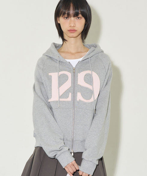 ILLIGO(イリゴ)/ロゴパッチ フルジップパーカー フーディー/129 LOGO PATCH HOODED ZIPUP | AT2251063 | ライトグレー