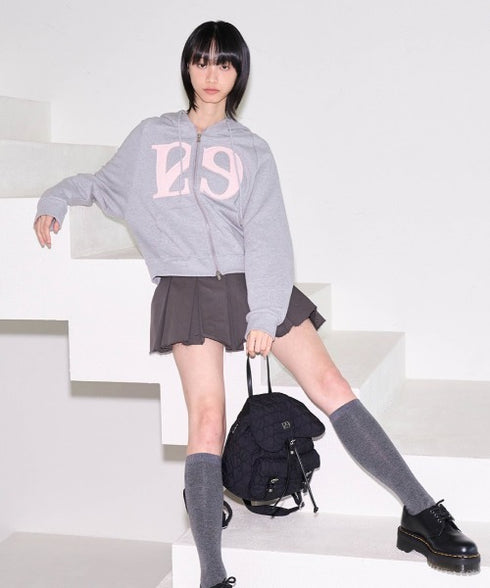 ILLIGO(イリゴ)/ロゴパッチ フルジップパーカー フーディー/129 LOGO PATCH HOODED ZIPUP | AT2251063 | ライトグレー