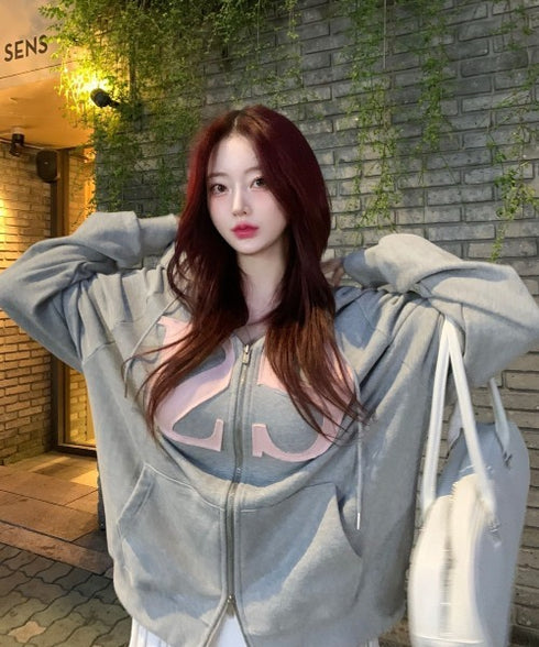 ILLIGO(イリゴ)/ロゴパッチ フルジップパーカー フーディー/129 LOGO PATCH HOODED ZIPUP | AT2251063 | ライトグレー