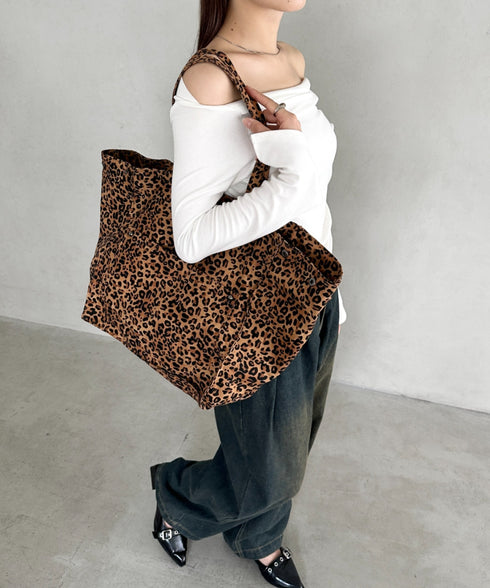 レオパード柄BIGトートバッグ | BA1255019 | ベージュ