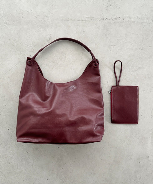 ポーチ付きワンハンドルPUトートバッグ | BA1255020 | ブラウン