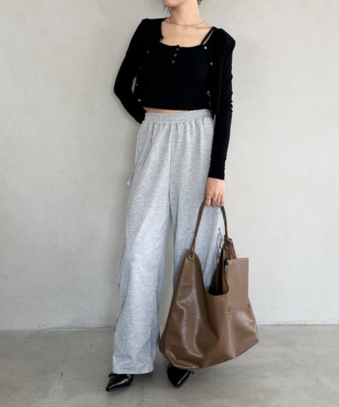 ポーチ付きワンハンドルPUトートバッグ | BA1255020 | ブラウン