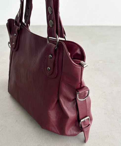 サイドベルトPUボストンバッグ | BA1255023 | レッド